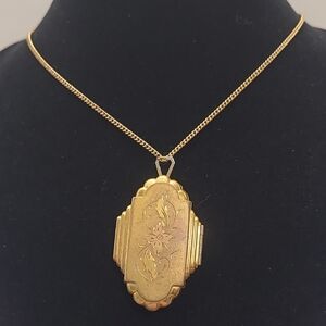 Antique Art Deco Gold Plated Photo Locket